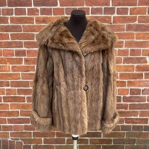 Vintage Cropped Brown Fur Coat